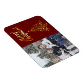 Merry kerstfoto Gold Tree Magneet (Rechterzijde)