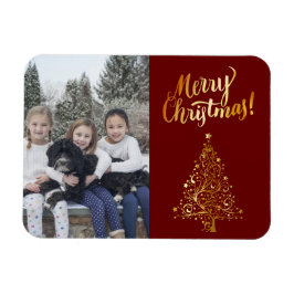 Merry kerstfoto Gold Tree Magneet