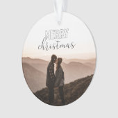 Merry kerstfoto Gray Buffalo Pset Ornament (voorkant)