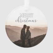 Merry kerstfoto Gray Buffalo Pset Ornament (voorkant)