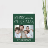 Merry kerstfoto Green Feestdagen Kaart (Voorkant)
