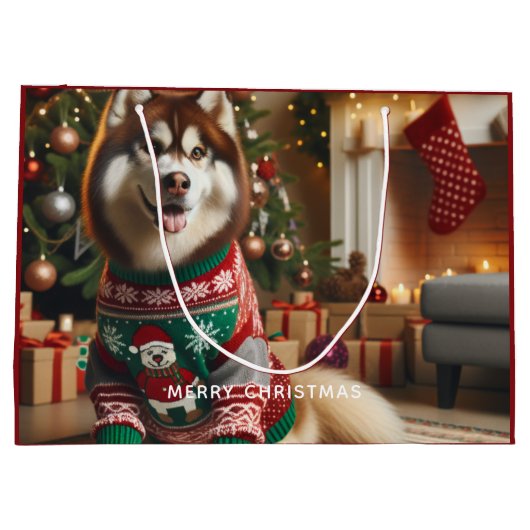 Merry kerstfoto groot cadeauzakje (Achterkant)