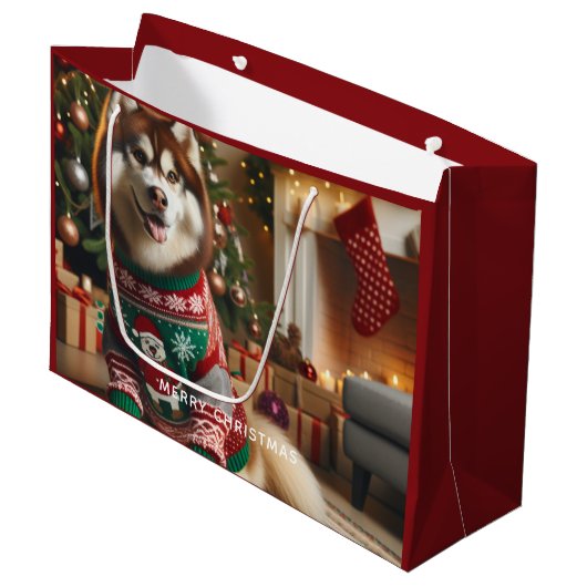 Merry kerstfoto groot cadeauzakje (Voorkant Gekanteld)