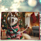 Merry kerstfoto groot cadeauzakje