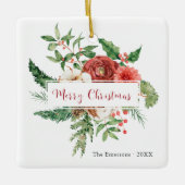 Merry kerstfoto keramisch ornament (Voorkant)