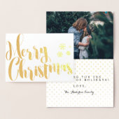 Merry kerstfoto Lijst Design Folie Kaarten (Display)