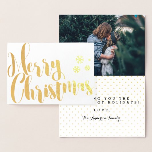 Merry kerstfoto Lijst Design Folie Kaarten (Display)