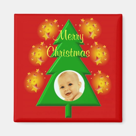 Merry kerstfoto Lijst Magnet (Voorkant)
