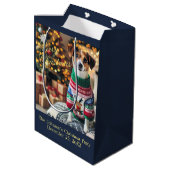 Merry kerstfoto medium cadeauzakje (Achterkant Gekanteld)