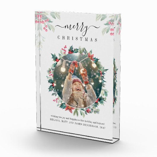 Merry Kerstfoto Mistletoe Grandma Fotoblokken (Rechts)