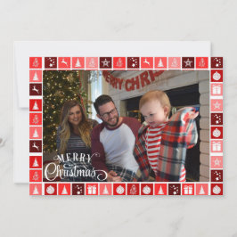 Merry kerstfoto Persoonlijke handtekening Feestdagenkaart