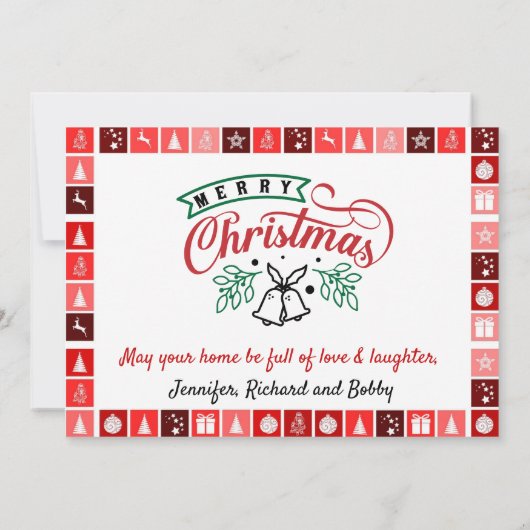 Merry kerstfoto Persoonlijke handtekening Feestdagenkaart (Achterkant)