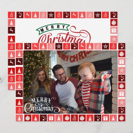 Merry kerstfoto Persoonlijke handtekening Feestdagenkaart (Voorkant / Achterkant)