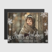 Merry-kerstfoto Prettige feestdagen Magnetic Card (Voorkant / Achterkant)