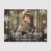 Merry-kerstfoto Prettige feestdagen Magnetic Card (Voorkant)