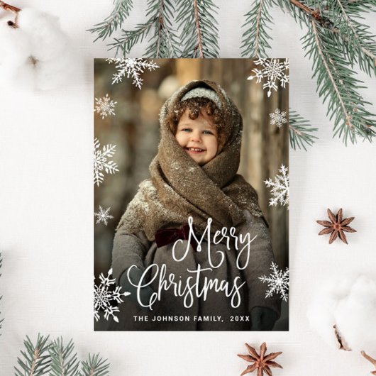 Merry-kerstfoto Prettige feestdagen Magnetic Card