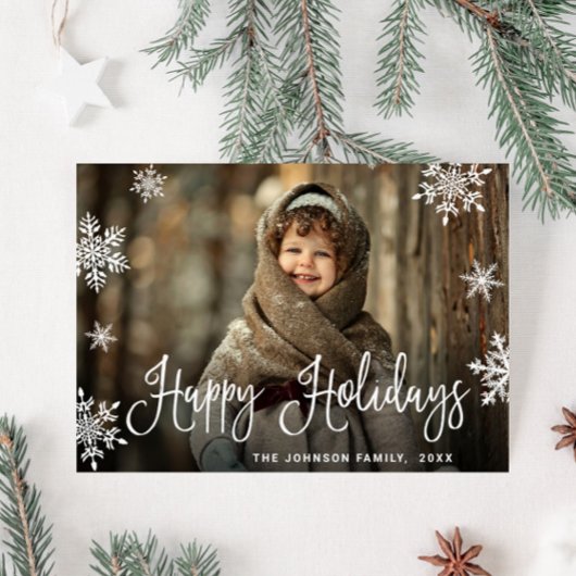 Merry-kerstfoto Prettige feestdagen Magnetic Card