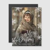 Merry-kerstfoto Prettige feestdagen Magnetic Card (Voorkant / Achterkant)