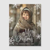 Merry-kerstfoto Prettige feestdagen Magnetic Card (Voorkant)