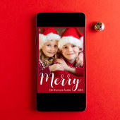 Merry kerstfoto Red Feestdagen Kaart