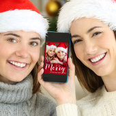 Merry kerstfoto Red Feestdagenkaart