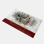 Merry kerstfoto Santa Design Deurmat (Schuin)