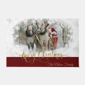 Merry kerstfoto Santa Design Deurmat (Voorkant)