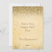 Merry Kerstfoto Typografie Glitter Elegant Feestdagenkaart (Achterkant)