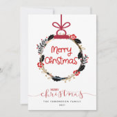 Merry kerstfoto Wereldbol sierkaartje (Voorkant)