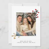 Merry kerstfoto Wereldbol sierkaartje (Achterkant)