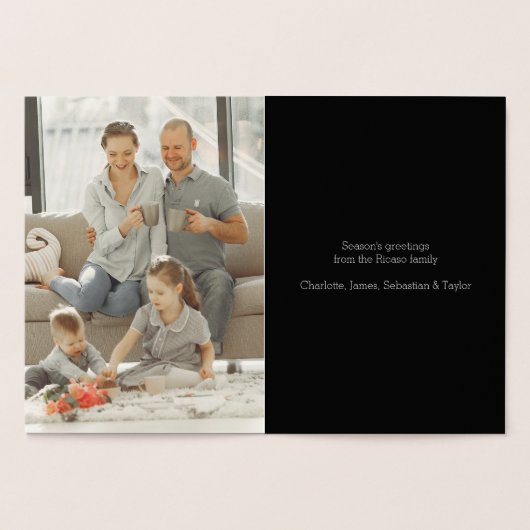 Merry kerstfoto Wreath Folie Kaarten (Binnen)