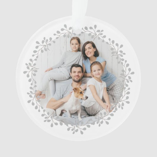 Merry kerstfoto Wreath Ornament (voorkant)