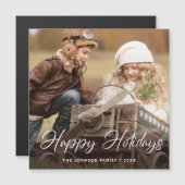 Merry-kerstfotoholiday Magnetic Card (Voorkant / Achterkant)