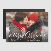 Merry-kerstfotoholiday Magnetic Card (Voorkant / Achterkant)