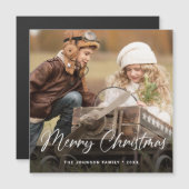 Merry-kerstfotoholiday Magnetic Card (Voorkant / Achterkant)