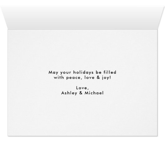 Merry kerstfoto's, Kaart met script (Binenzijde Horizontaal (Onderkant))