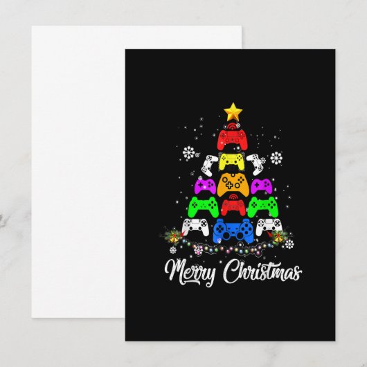 Merry kerstgame Controller Tree Kind Adult Lig Kaart (Voorkant / Achterkant)