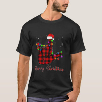 Merry kerstgebarentaal ASL Santa Hat T-Shir T-shirt