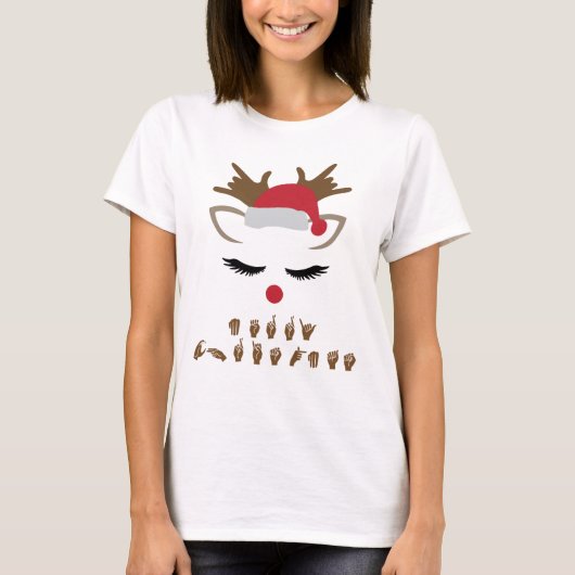 Merry Kerstgebarentaal T-shirt (Voorkant)