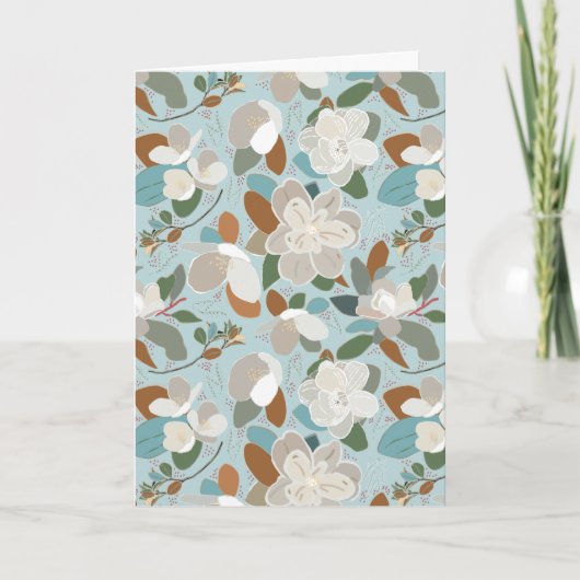 Merry kerstgebird Floral Feestdagen Kaart (Voorkant)