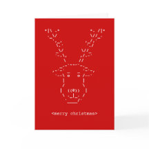Merry Kerstgeek Reindeer ASCII Art-kaart