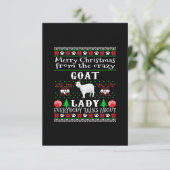 Merry Kerstgeit Lady Ugly Gift RSVP Kaartje (Staand voorkant)