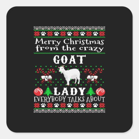 Merry Kerstgeit Lady Ugly Gift Vierkante Sticker (Voorkant)