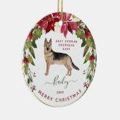 Merry KerstGerman Shepherd | Foto van uw hond Keramisch Ornament (Rechts)