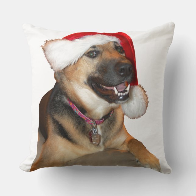 Merry KerstGerman Shepherd Kussen (Voorkant)