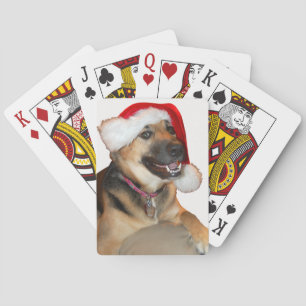 Merry KerstGerman Shepherd Pokerkaarten