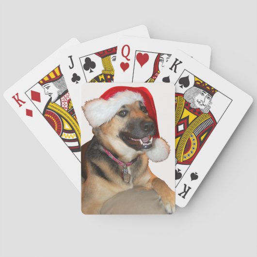 Merry KerstGerman Shepherd Pokerkaarten (Achterkant)