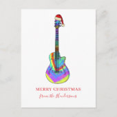 Merry-kerstgitaar gepersonaliseerd feestdagenkaart (Voorkant)