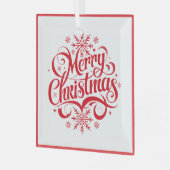 Merry Kerstglas Ornament (Voorkant links)
