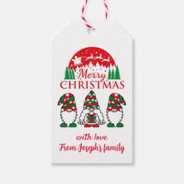 Merry kerstgnomen cadeaulabel